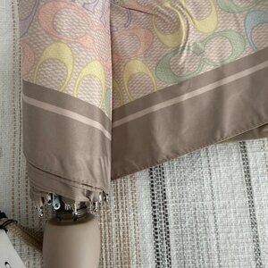 NWT Coach UV Protection Signature Mini Umbrella Multicolor & Khaki SOLD OU